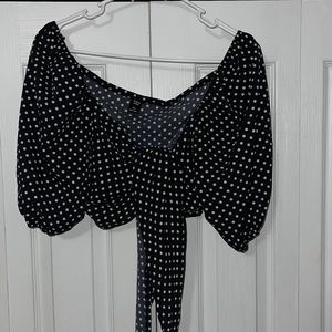 Women’s Polka Dot Tie-Up Blouse